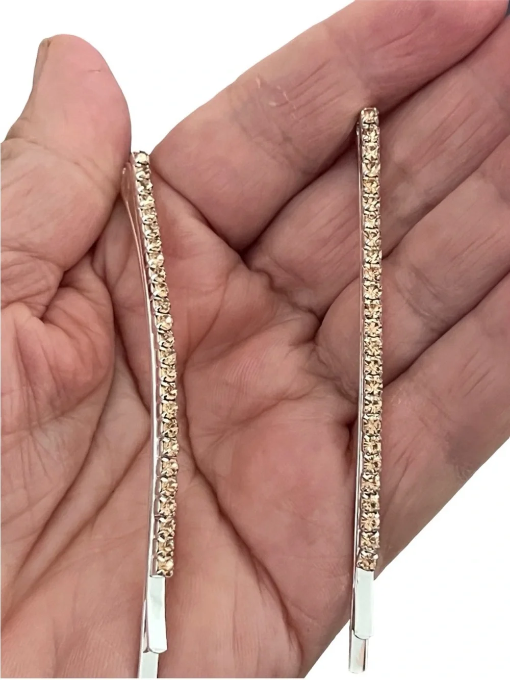 Rose Gold Crystal Bar Drop Earrings - Women Jewelry3,0”